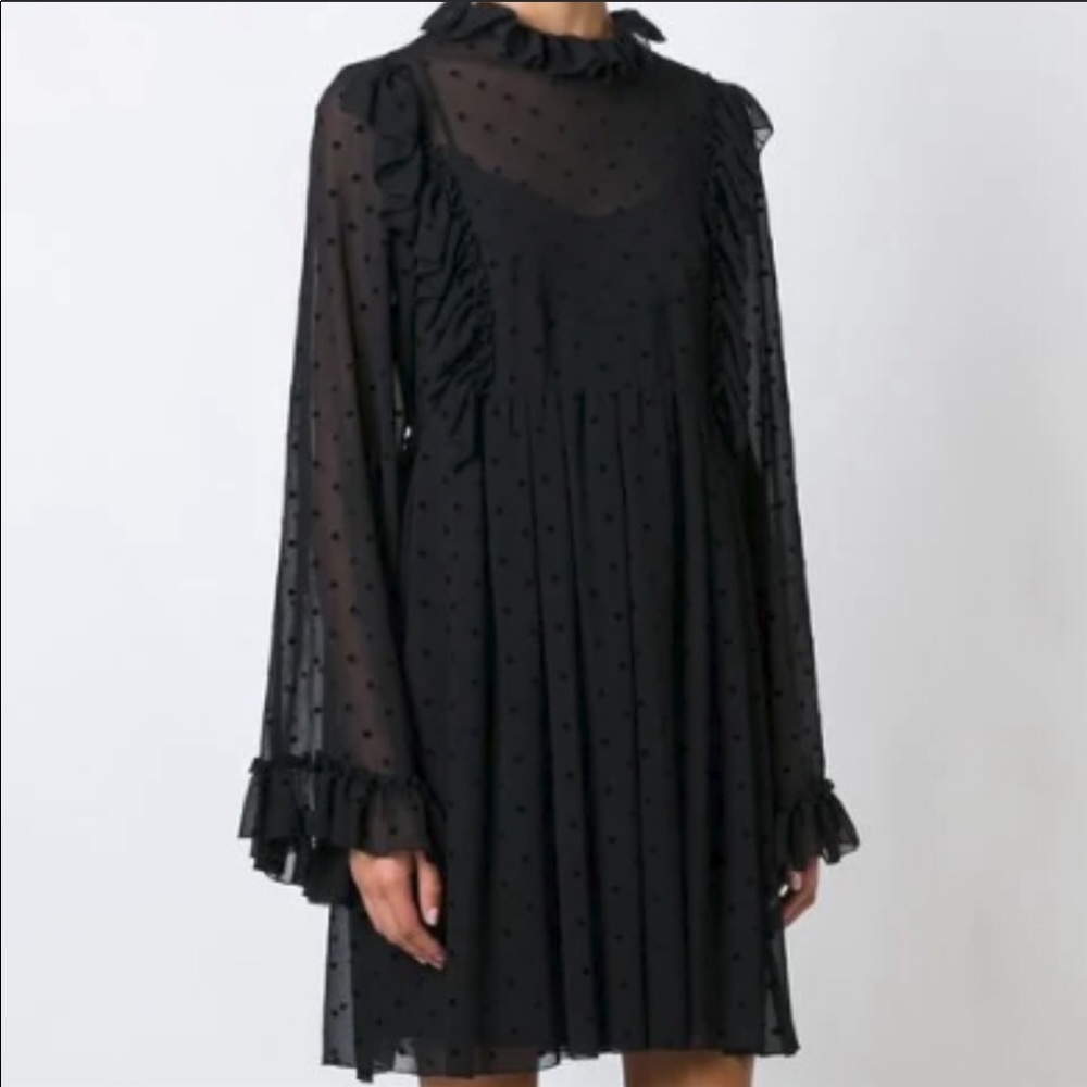 See by Chloe sheer polka dot dress.